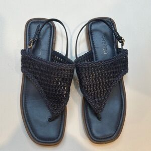 Arezzo Navy Woven Sandals